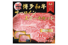 博多和牛サーロインステーキセット 1kg(250g×4枚) [a9342] 株式会社Meat Plus ※配送不可：離島【返礼品】添田町 ふるさと納税