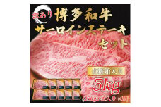 訳あり！博多和牛サーロインステーキセット 5kg(250g２枚入り×10p) [a0447] 株式会社Meat Plus ※配送不可：離島【返礼品】添田町 ふるさと納税