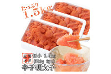 辛子明太子 切小 1.5kg (500g 3pc) 明太子 訳あり 切子