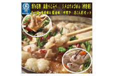 【博多名物】鶏水炊き&もつ鍋2種(醤油味・みそ味)満腹食べくらべ　各2人前（合計6人前）川崎町