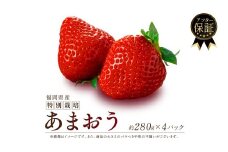 【2026年3月発送】福岡県産 あまおう 約280g×4P 約1.12kg 以上 冷蔵 小分け いちご 1kg以上 苺 イチゴ フルーツ 果物 スイーツ くだもの 冬 春 旬 福岡 九州 福岡県 川崎町 数量限定 期間限定 エコファーマー 特別栽培