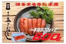 博多まるきた水産 無着色辛子明太子600g(一本物300g×2)