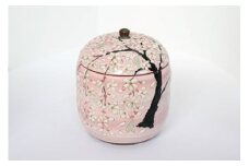 【受注生産】桜模様御霊壺ピンク（お骨入れ）