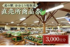 「道の駅おおとう桜街道」直売所商品券3,000点分【道の駅 おおとう桜街道 ひまわり コスモス 秋桜 菜の花 桜 さくら 1億円トイレ しじみソフト シジミ 人気 観光 商品券 福岡県 大任町 ふるさと納税 送料無料 C010】