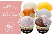 ふくち★リッチジェラート　大任町セット６種（各種２個　合計６個入）【いちご イチゴ 苺 果物 フルーツ あまおう 博多あまおう 福岡産 甘い ジェラート ソルベ アイス フレーバー 贅沢 お菓子 菓子 おかし デザート 冷凍食品 人気 おすすめ 福岡県 大任町 ふるさと納税 送料無料 AQ001】