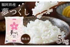 【令和6年産】　福岡県産ブランド米「夢つくし」無洗米　5kg【米 ブランド米 ブランド 無洗米 夢つくし 令和6年産 家庭用 お取り寄せ お土産 福岡県産 取り寄せ グルメ 福岡県 大任町 AS014】