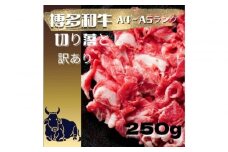 【定期便全12回】【訳あり】【A4〜A5ランク】博多和牛 切り落とし 250g