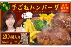 赤村 養生館 豚肉で作った特製 手ごねハンバーグ 20個 (110g～120g × 20個) ふるさと納税 ハンバーグ 手ごね ふるさと ランキング 人気 おすすめ B9