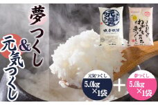 果物屋さんが選んだ米食べ比べ「夢つくし&元気つくし」5kg×2袋 4A27