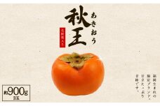 福岡県産 柿 秋王 約900g (3玉)化粧箱入り 3W15