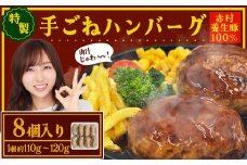 赤村 養生館 豚肉で作った特製 手ごねハンバーグ 8個 (110g～120g ×8個) ふるさと納税 ハンバーグ 手ごね ふるさと ランキング 人気 おすすめ B24