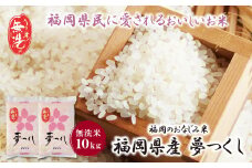 U17-14-01 福岡の人気銘柄!!無洗米 福岡県産・夢つくし10kg お米 米 こめ コメ ブランド米 白米 人気 おすすめ 無洗米 ゆめつくし 福岡県産米 食料品 福岡県