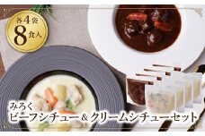 U08-03-01 ビーフシチュー & クリームシチュー (各4食) 【上野焼チャンス】