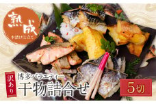 U61-79-01 【8/19寄附額改定】 博多バラエティ― 干物詰合せ 5切 干物 ひもの 魚 海鮮 魚介 銀鰈 ぎんだら 鮭 さけ 鰆 さわら 鯖 さば 赤魚 あかうお 詰め合わせセット ギフト 贈答 おかず おつまみ【上野焼チャンス】