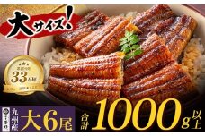 U61-72-02 【8/19寄附額改定】 国産うなぎ蒲焼大サイズ6尾（計1000g以上）鰻蒲焼用タレ・山椒付 うなぎ生産量日本一鹿児島県産・宮崎県産・熊本県産 うなぎ 鰻 国産 うなぎ蒲焼き うな重 ひつまぶし 国産鰻 ウナギ 蒲焼 人気 鰻 おすすめ タレ 山椒 鰻 6尾 大容量 鰻 うなぎ ウナギ 国産 福智町