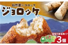 【自然薯×コロッケ】U19-05 スピード発送 ジョロッケ 3個セット じねんじょ 山芋 野菜 グルメ 取り寄せ ご当地 特産 産地 直送人気 オススメ 惣菜【上野焼チャンス】