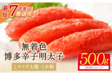 U86-06 【Lサイズの太腹1本物】 博多辛子明太子 無着色 500g 500g×1パック めんたいこ 明太子 辛子明太子 明太 海鮮 魚介類 人気 一本物 明太子 おすすめ 魚介 福岡 明太子 博多