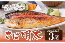 U08-14 さば明太 3尾 明太子 めんたいこ 骨とり 明太 魚卵 海鮮 さば サバ 鯖 冷凍 大容量 小分け 人気 便利 おすすめ ランキング ごはんのおとも おつまみ 晩酌 福岡県 福智町 送料無料 【上野焼チャンス】