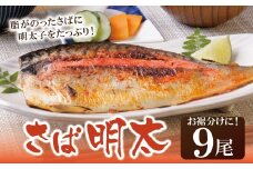 U08-16 さば明太 9尾 明太子 めんたいこ 骨とり 明太 魚卵 海鮮 さば サバ 鯖 冷凍 大容量 小分け 人気 便利 おすすめ ランキング ごはんのおとも おつまみ 晩酌 福岡県 福智町 送料無料 【上野焼チャンス】