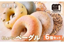 U11-06 としょパン ベーグルセット 6個セット 国産 無添加 福岡県産全粒粉 アレンジ ギフト 冷凍 冷凍パン 食べ比べ ベーグル 国産小麦  【上野焼チャンス】 