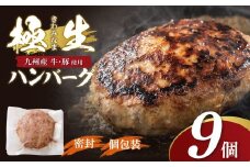 U61-141 極生ハンバーグ 9個セット(150g×9)   ハンバーグ 肉汁 焼くだけ 簡単調理 ごちそう 個包装 ギフト 贈答 牛肉 国産 九州産 和牛 人気 おすすめ 冷凍 ブランド 絶品 高級 高品質 お歳暮 【上野焼チャンス】