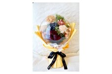 シック系：Flower balloon ( フラワー バルーン )  アーティフィシャルフラワー 花束型 ラッピング 韓国 お花 贈り物