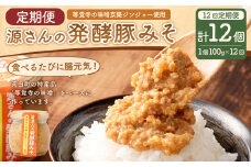 【12ヶ月定期便】源さんの発酵豚みそ 100g×1個 計12個 豚肉 豚 ブタ ぶた 肉 豚味噌 味噌 味噌漬け ミソ漬け 発酵食品 和風 ご飯のお供 調味料 定期便 12回 福岡県 苅田町