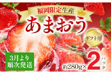 【ギフト】3月より順次発送! 大粒あまおう 約560g（約280g×2パック） 苺 イチゴ いちご フルーツ 果物 ふるさと納税くだもの ブランド くだもの 福岡県産