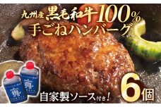 九州産黒毛和牛100％ 手ごねハンバーグ 6個セット 自家製ハンバーグソース付き 惣菜 晩御飯 晩ご飯 晩飯 夕飯 夜ご飯 夜食 洋風 和風 つまみ オリジナル たれ 壱岐ファーム 自社農場 ビーフ 宮崎牛