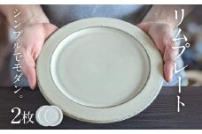 リムプレート 2枚 陶器 食器 お皿 皿 プレート キッチン雑貨 ハンドメイド おしゃれ かわいい インテリア 新生活 プレゼント ギフト 贈り物 福岡 九州 福岡県