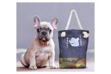 動物愛護 岡山デニム トートバッグ フレンチブルドッグ 吉富町/猫山商事 [BGBE015] がま口 ガマ口