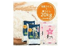 【先行予約】【令和7年産】福岡県産米食べ比べ【白米】夢つくしと元気つくしセット 計20kg 吉富町/株式会社ゼロプラス [BGAA098]