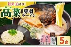 高菜 生ラーメン 5食＋替玉セット 吉富町/ワイエスフード株式会社 [BGBP006]