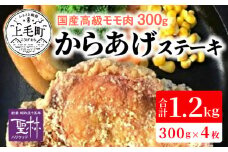 【世界の中津侍からあげ聖林】国産高級モモ肉300gを揚げて作るからあげステーキ4枚　KH0101