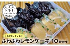 上毛町産レモンのふわふわレモンケーキ 10個入セット　KT1101