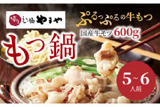 国産牛モツたっぷり600g！大容量5-6人前　やまやの博多もつ鍋セット　TY2802