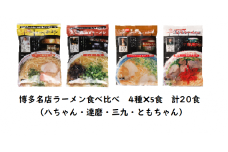 博多名店ラーメン（八ちゃん・達磨・三九・ともちゃん）食べ比べ　20食セット　KNS1303