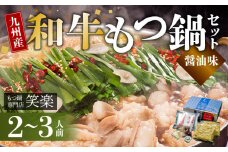 【もつ鍋専門店 笑楽】 和牛もつ鍋セット2～3人前 しょうゆ味 KA0105