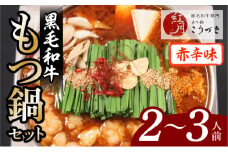 【黒毛和牛専門　もつ鍋こうづき】もつ鍋セット赤辛味噌味2～3人前　KO0705