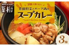 【ナチュラルファーム菓樹】農園野菜とハーブ鶏のスープカレー 3個セット NK0306