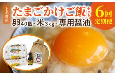 【定期便】上毛町産の「たまごかけご飯セット」（卵40個・米3kg・専用醤油）6回（毎月）コース　06T-007
