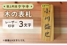 【築上町産木材】ケヤキの木 の 表札 3文字《築上町》【京築ブランド館】 [ABAI019] 19000円