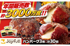 ジョイフル ハンバーグ スペシャル 詰め合わせ 3種 30個 セット《築上町》【株式会社　ジョイフル】[ABAA011] 牛100% ギフト 食べ比べ 大容量 肉 牛 はんばーぐ ファミレス 冷凍 簡単 おかず 弁当 小分け 個包装 保存料不使用 人気 19000円
