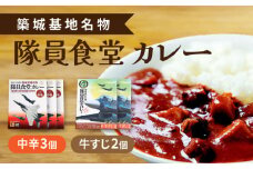 航空自衛隊 築城基地 名物 隊員食堂 カレー ( 中辛 3個 + 牛すじ 2個)《築上町》【NPO法人築上町観光協会】 レトルトカレー [ABAX002] 12000円