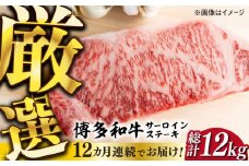 【全12回定期便】【溢れる肉汁と濃厚な旨味】博多和牛サーロイン1kg（250g×4枚）《築上町》【株式会社MEAT PLUS】 牛肉 肉 [ABBP053] 360000円
