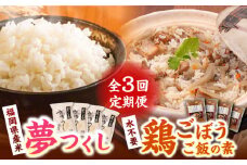 【全3回定期便】福岡県産米 夢つくし 300g×4袋 + 鶏ごぼうご飯の素 ×4袋 セット《築上町》【有限会社ファインリョーコク】 [ABCO006] 32000円