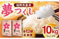 【全12回定期便】福岡県産米 夢つくし 5kg×2袋《築上町》【有限会社ファインリョーコク】米 精米 白米 [ABCO014] 131000円