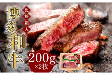 【化粧箱入】博多和牛A5～A4 ロースステーキ 200g×2枚（計400g）　ソース・塩胡椒付《築上町》【株式会社マル五】 [ABCJ021] 霜降 肉 30000円