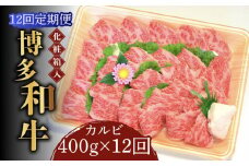 【全12回定期便】【化粧箱入】博多和牛A5～A4 カルビ400g 焼肉 たれ付《築上町》【株式会社マル五】 [ABCJ110] 300000円