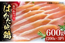 はかた地鶏 生ハムセット 600g（200g×3p）《築上町》【MEAT PLUS】鶏 鶏肉 肉 ハム はむ おつまみ [ABBP021] 10000円